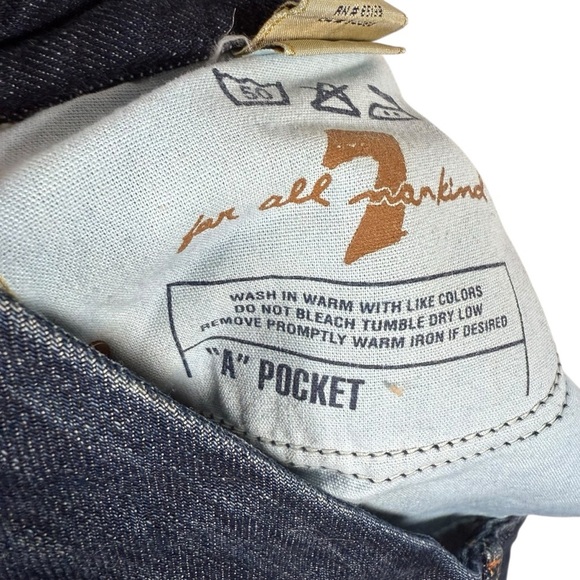 7 For All Mankind Women’s “A” Pocket Flare Dark Wash Jeans Size 30 - Picture 11 of 14